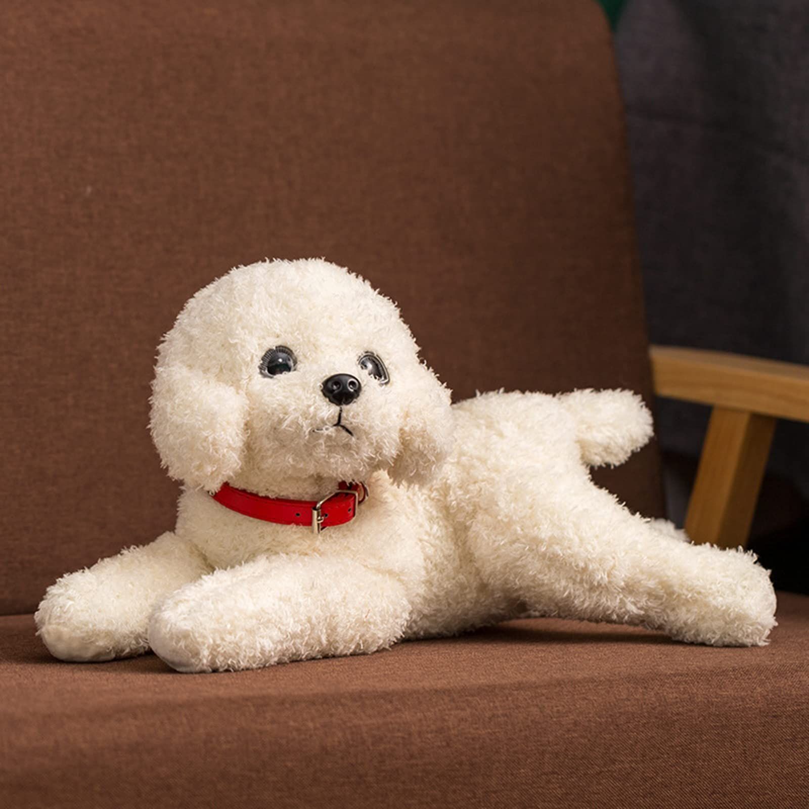 新品 プードル 犬 動物 大きい ぬいぐるみ クッション 昼寝まくら やわらか 装飾 添い寝 リアル お祝い プレゼント 抱き枕 かわいい 縫い包み ふわふわ もちもち 癒し系 ?祭り 48cm ベッドルーム ホワイト 睡眠枕