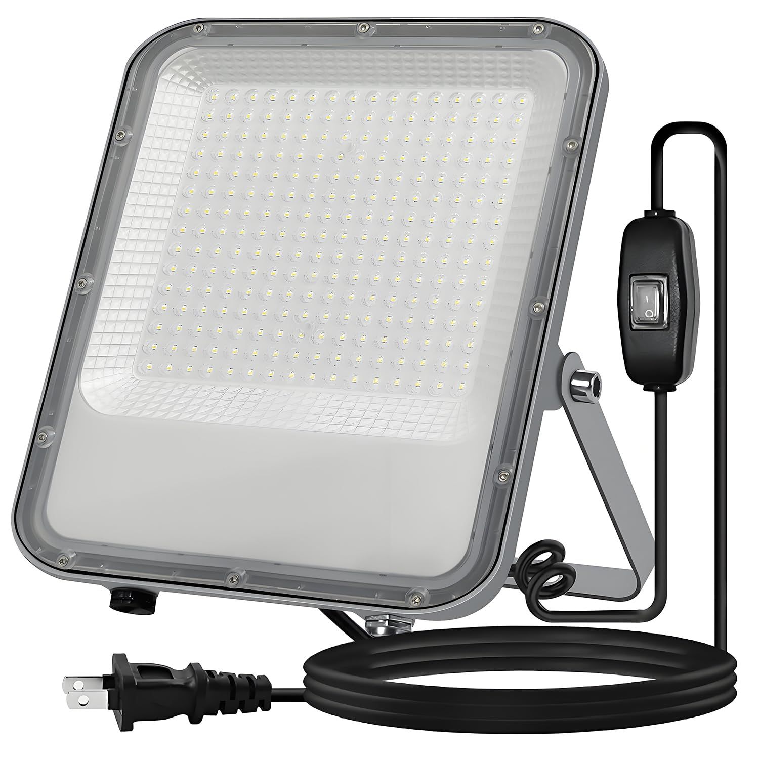新品 LED投光器 屋外 200Ｗ 2000W相当 高輝度 26000lm 昼光色 眩暈防止 超ハイパワー 明るさ向上 ワイド配光 均一光照明 超薄 超軽量 長持ち LED作業灯 スイッチ付3mコード付 1個