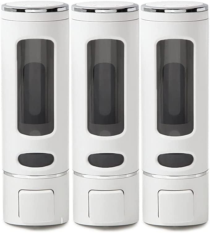 [누적 10만병 출고] PREMM 샴푸 디스펜서 마그네틱 샴푸 보틀 월마운트 (화이트, 트리플, 380ml x 3) ma e0192949