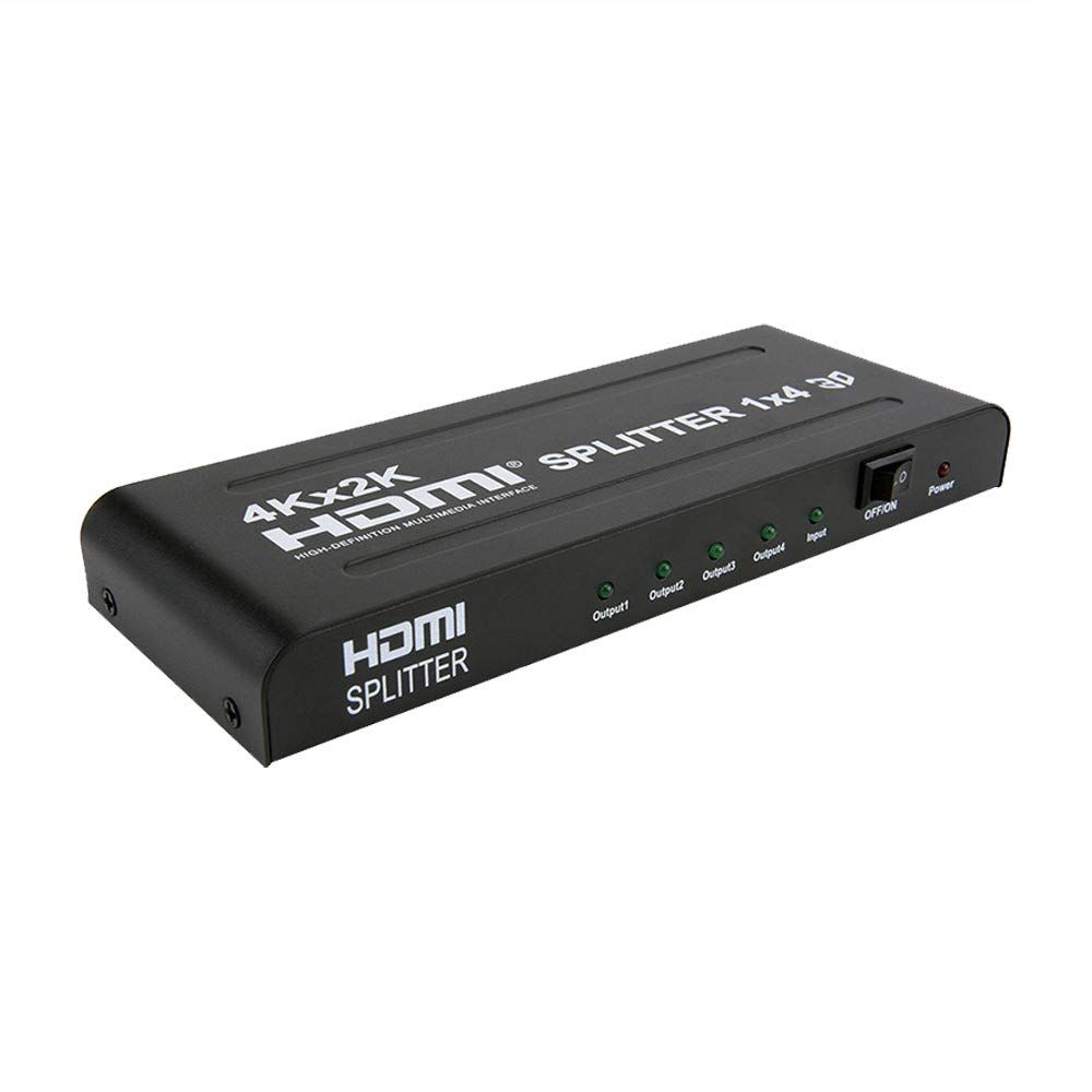 新品 HDMI分配器 HDMIスプリッター 1入力4出力 超鮮明画質 4K2K 3D映像出力対応 電源スイッチ付き