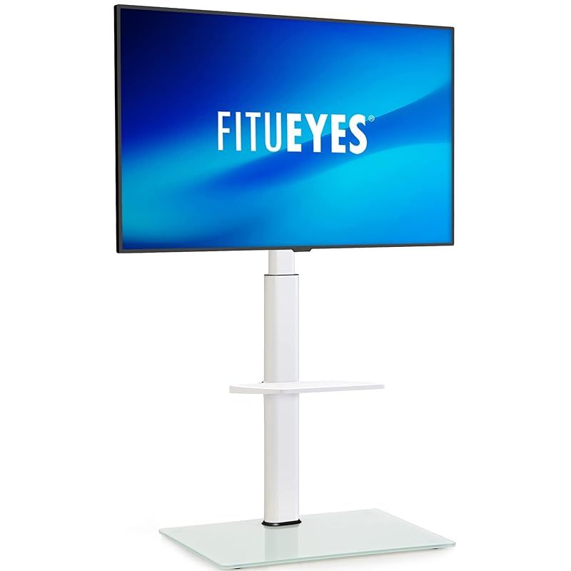 FITUEYES テレビスタンド 32～60インチ対応 棚付き 壁寄せテレビスタンド 高さ調節可能 ラック回転可能 ホワイト 1