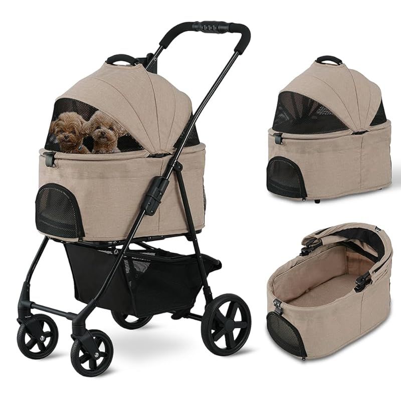 アイリスオーヤマ 3WAY ペットカート 小型犬 中型犬 ベージュ 犬用 分離型 折り畳み TPC-990 1
