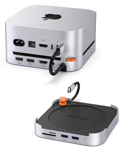【アップグレード版・SSD拡張機能搭載】Stouchi Mac mini M4 ドック SSD拡張スタンド NVMe/SATA SSD対応 最大8TB拡張 10Gbps高速転送 4K@60Hz HDMI出力 USB-A 10Gbps×2/US a3c6184e