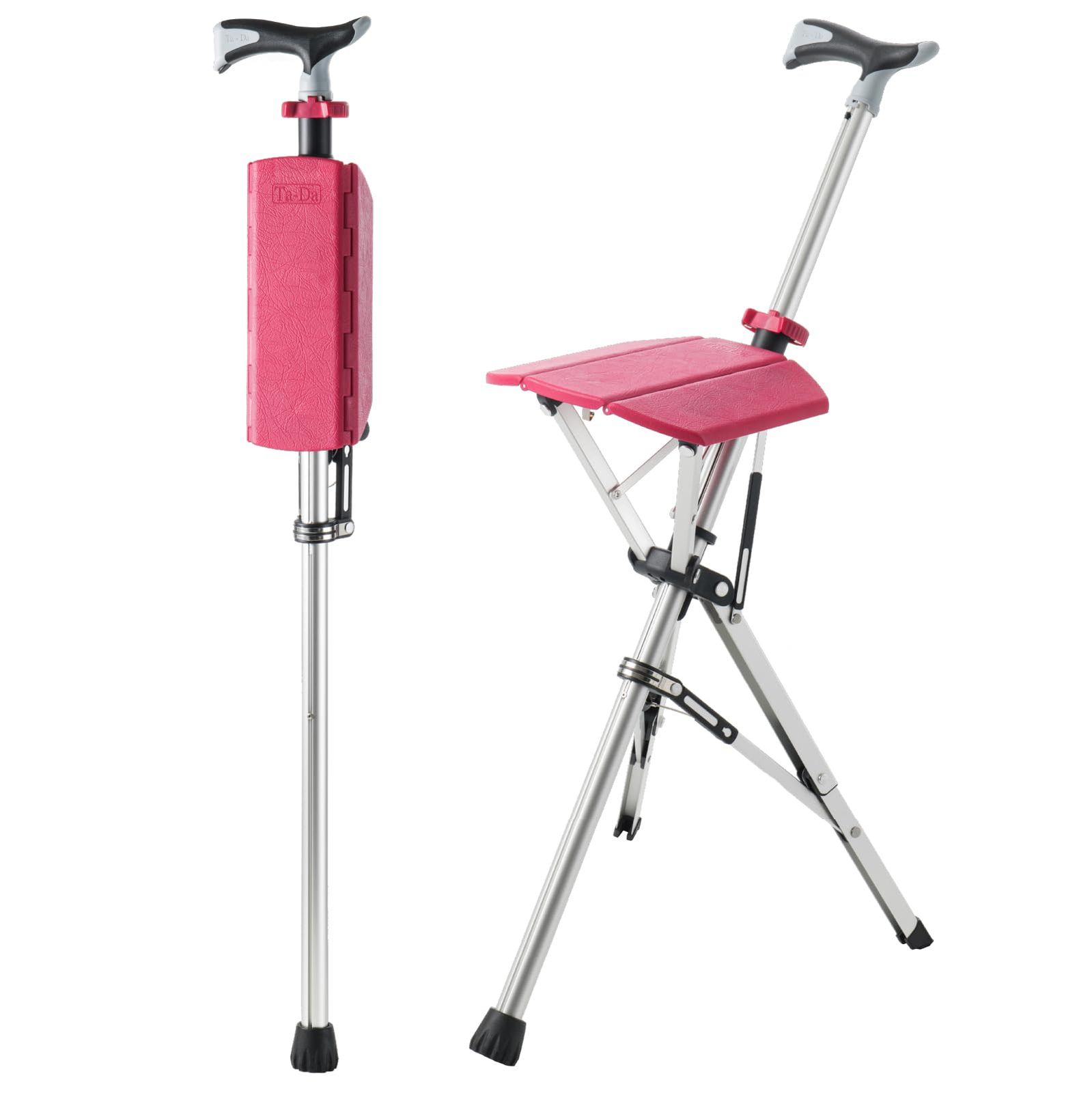 新品 【Ta-Da Chair ターダチェア 】82cm ステッキチェア 2年 杖椅子 椅子になる杖 一脚杖 ステッキ チェアー 祖父母 プレゼント 三脚 椅子 杖 軽量 ワンタッチ 散歩 ハイキング 旅行 行列 運動会 シニア Ta-Daチェア タダチェア
