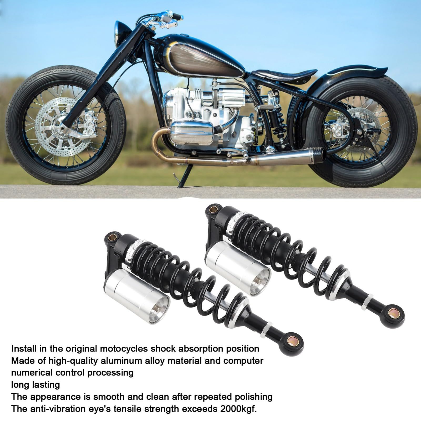 新品 左右セット 340mm オートバイ用ショックアブソーバー リア