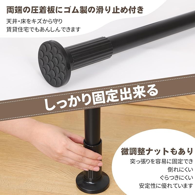 チチロバ(TITIROBA) 突っ張り ハンガーラック ダブル 伸縮 全体耐荷重100kg 縦110-310cm 横108-180 ハンガー ラック 服掛け clothes rack 洋服ラック ポールハンガー ツッパリハンガーラック 服 収納 部屋干し 1