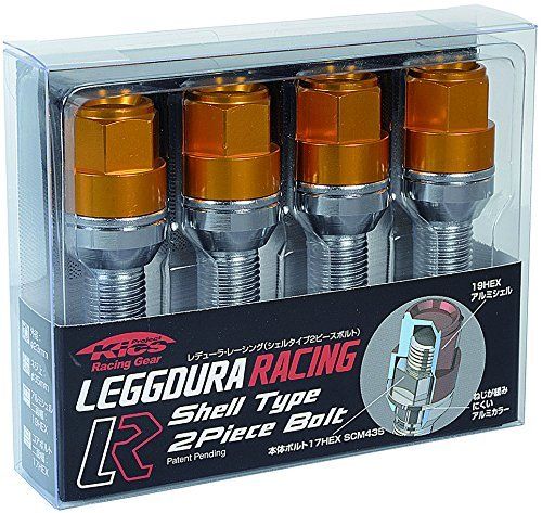 新品 KYO-EI ( 協永産業 ) ホイールボルト LEGGDURA RACING Bolt 【 M14 x P1.5 】 テーパー : 14R 【 首下 : 28mm 】 ゴールド KIC8028A4