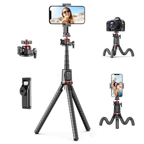 【新品】Fotopro フレキシブルフォントリポッド ミニカメラトリポッド ワイヤレスリモート付きフォンホルダー 360°回転可能 伸縮式フォントリポッドスタンド RM-67 ブラック 95687102