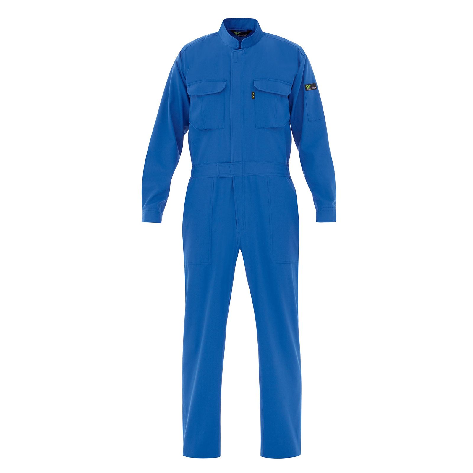 新品 [ミドリ安全] ベルデクセル 作業服 ツナギ 綿100％ 男女兼用 帯電防止 立体裁断 フル開脚 VE163 ブルー 4L