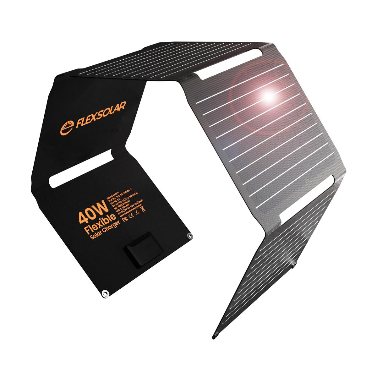 Flexsolar 40W ソーラーパネル小型 USB-C/USB-A/DC出力 ソーラー 充電器チャージャー折り畳み式 薄型超軽量太陽光パネル 防水 防塵地震 災害 停電対策 キャンプ アウトドア Phone/Pad/Android/LG cf50f770