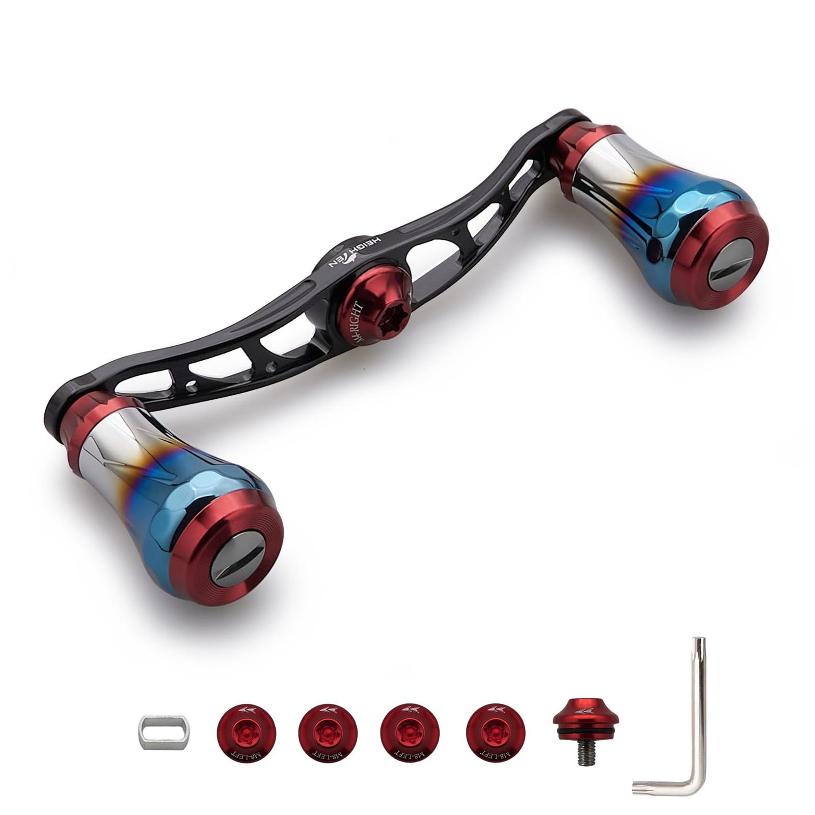 HEIGHTEN V2.0 90mm/105mm/115mm ベイト リール ハンドル シマノ(shimano) ダイワ(daiwa) アブガルシア(abu) 通用 ベイトリール 用 航空アルミ製 Aurora Series (V2.0-90mm - ...