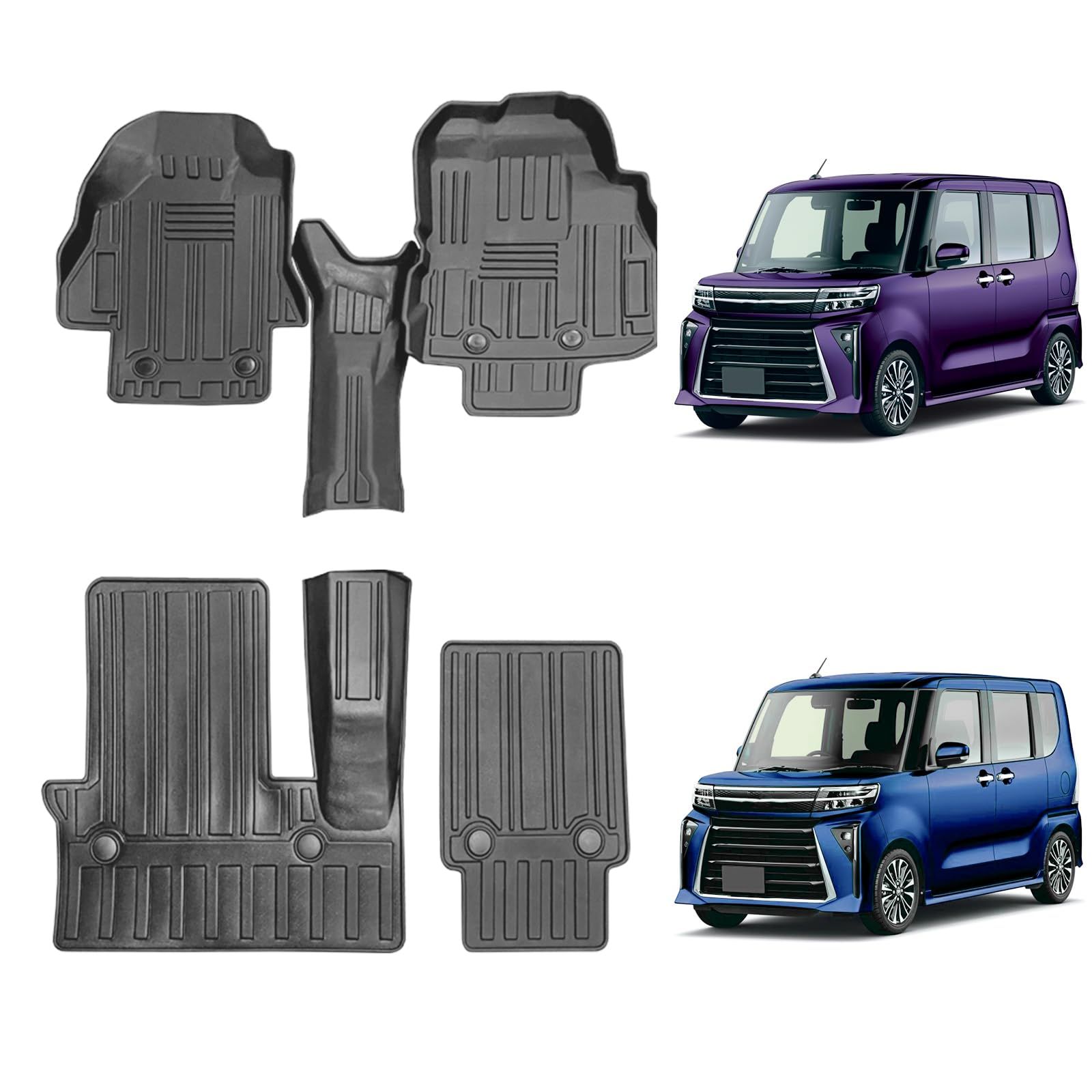 Shvgen|適合ダイハツ タント LA650S LA660Sフロアマット1-2列目防水専用設計2019年－2022年 DAIHATSU TANTO LA650S LA660S フロアマット 3D立体構造タントカスタムla650sパーツ純正 運転席 助手席 1