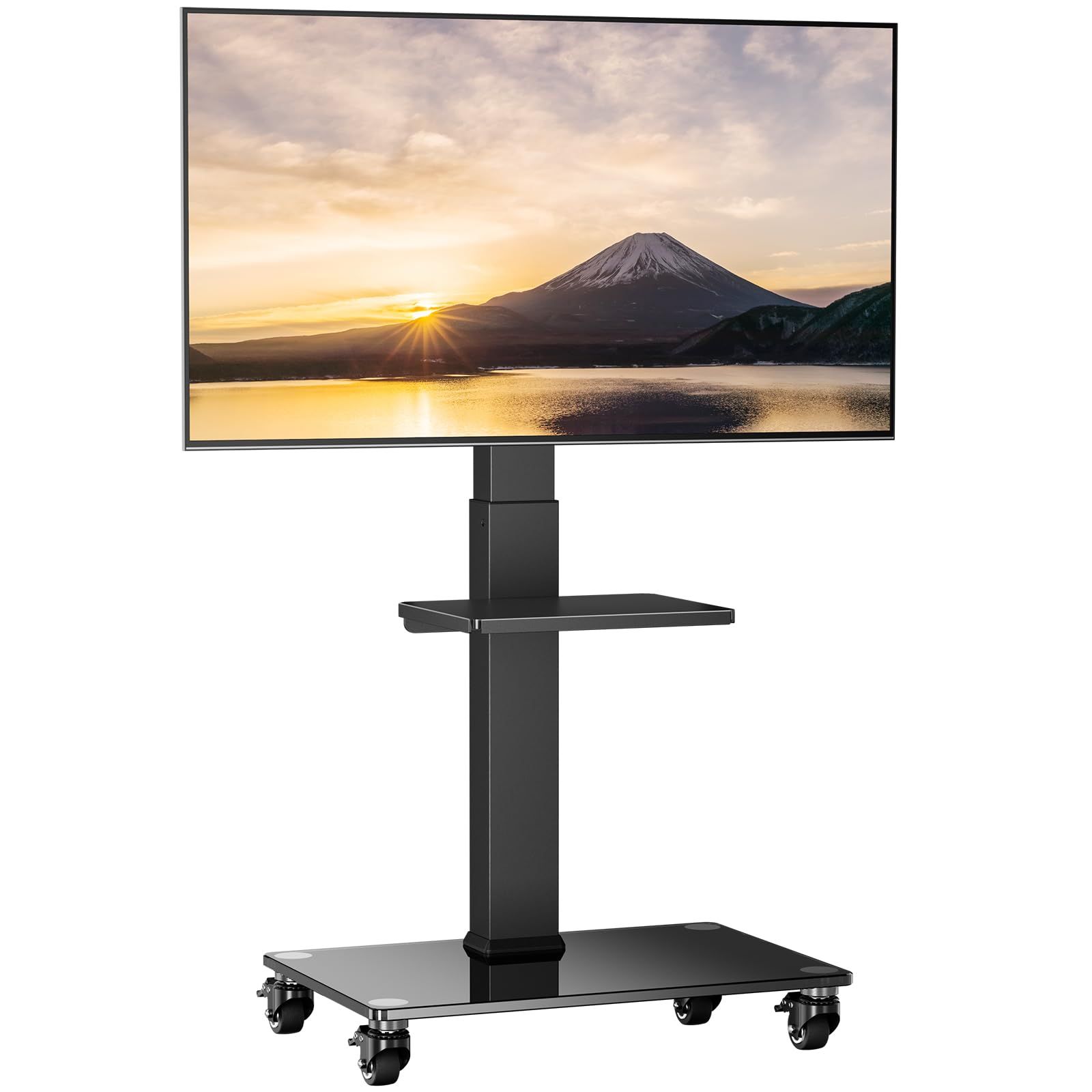 Perlegear テレビスタンド キャスター付き 壁寄せ tvスタンド ハイタイプ 移動式 tv stand テレビ台 壁掛け 37-75インチ対応 VESA／横200~600mm／縦100～400mm 耐荷重40kg 6段目高さ調節 左右±35度首振り 1