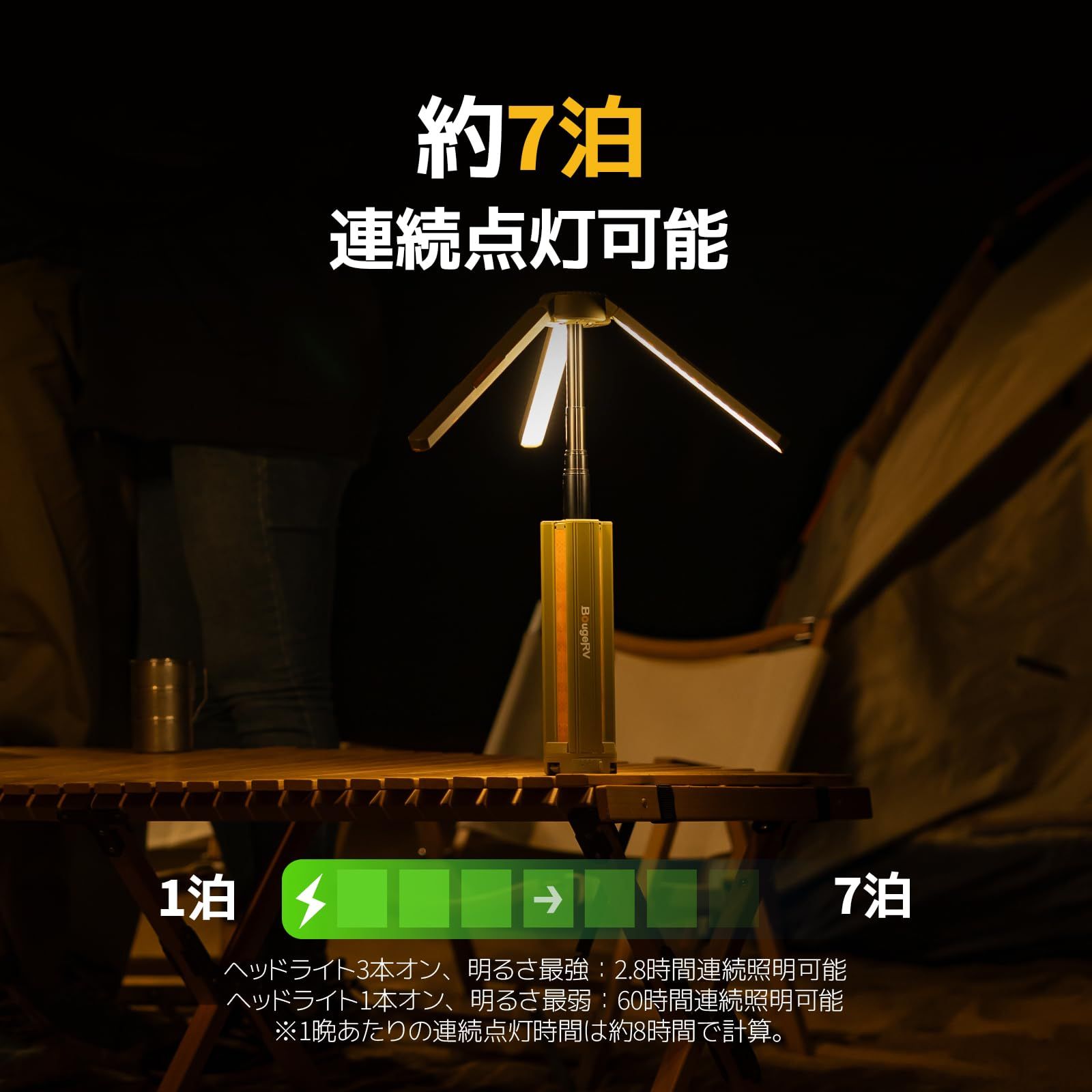 【防災認定】BougeRV ledライト キャンプランタン 三脚付き ledランタン 充電式 投光器 照明方向調節 折りたたみ可能 15600mAH大容量バッテリー内蔵 スタンド付き 自立可能 高さ調整 調光可能 2色切替 コンパクト 持ち運びに便利 IP 1 【防災認定】BougeRV ledライト キャンプランタン 三脚付き ledランタン 充電式 投光器 照明方向調節 折りたたみ可能 15600mAH大容量バッテリー内蔵 スタンド付き 自立可能 高さ調整 調光可能 2色切替 コンパクト 持ち運びに便利 IP 1