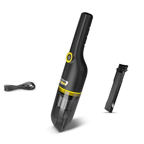 ケルヒャー(Karcher) ハンディクリーナー CVH 3 Black 強力 コンパクト ハンディ掃除機 コードレスUSB-C充電式(非スタンド充電) 強パワーモードあり 洗えて清潔二重フィルター ブラシ付きすきまノズル付属 車用掃除機に 1.198-3 1