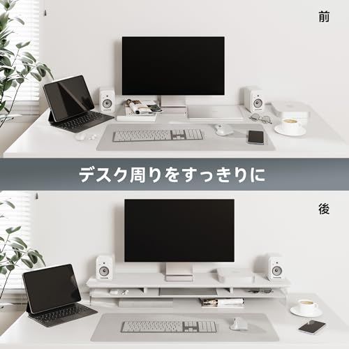 Fenge モニター台 モニタースタンド 卓上 机上台 パソコン台 PC台 机上ラック 108cm横幅 2段 木製天板 アクリル製脚 デスクトップ用 机上 モニタースタンド 机上台 pcモニター台 パソコンラック 卓上 収納 整理整頓 ホワイト一括 注文可 1 Fenge モニター台 モニタースタンド 卓上 机上台 パソコン台 PC台 机上ラック 108cm横幅 2段 木製天板 アクリル製脚 デスクトップ用 机上 モニタースタンド 机上台 pcモニター台 パソコンラック 卓上 収納 整理整頓 ホワイト一括 注文可 1