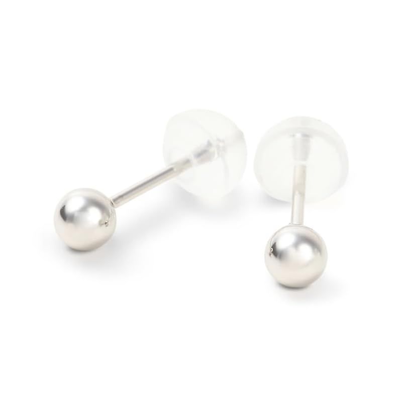 丸玉 ボールピアス 3mm 両耳用 つけっぱなし シンプル 丸 ラウンド ギフト プラチナ900