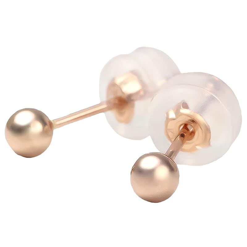 PLUSTER ピアス K18 ピンクゴールド つけっぱなし 両耳 2mm (金属アレルギー対応 本物) 丸玉 18金 ゴールド (ギフト ボックス セット)/ レディース メンズ ジュエリー アクセサリー 誕生日 プレゼント