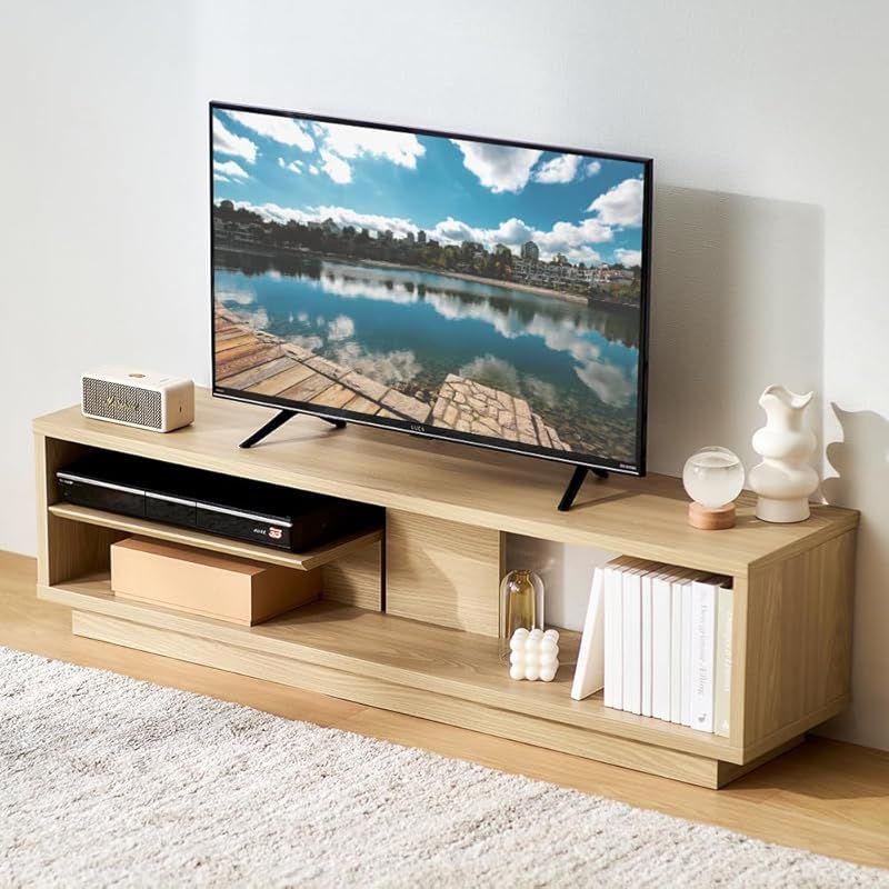 【50型まで対応】アイリスオーヤマ 『コードを隠せる』 テレビ台 収納棚付き AVボード テレビボード 幅120cm スタンダードタイプ OTS-120SR ナチュラル 1