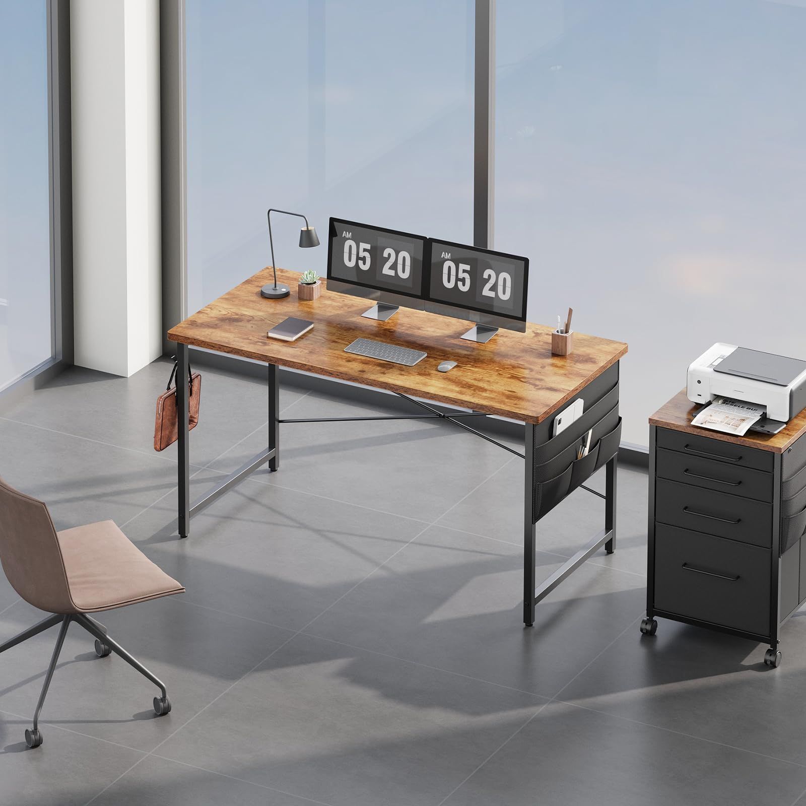 YeTom 机 デスク パソコンデスク pcデスク 幅120*奥行55cm つく YeTom 幅120 奥行55cm デスク パソコンデスク 収納袋付き