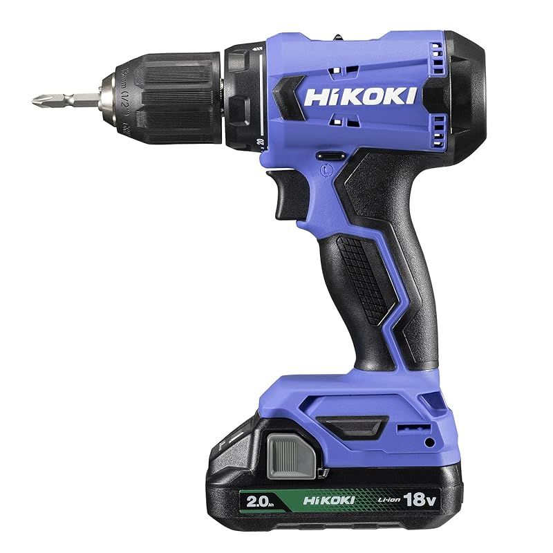 HiKOKI(ハイコーキ) 18V コードレス ドライバドリル チャック 2.0~13mm 20段クラッチ 2.0Ah 蓄電池×1個 充電器 ケース付 FDS18DA(BG) 1