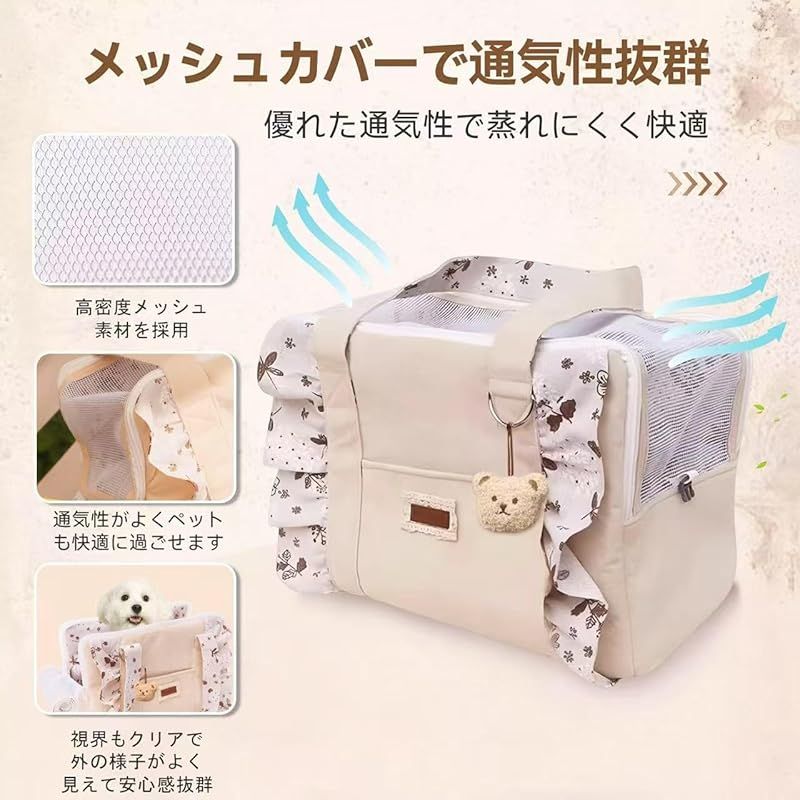 Fudia ペットキャリーバッグ 犬 猫 キャリーバッグ ペットトートバッグ