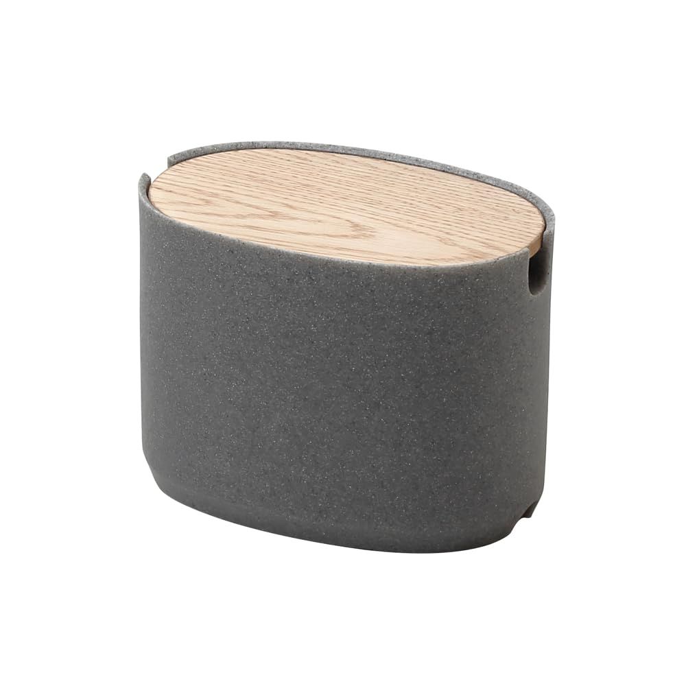 ideaco (イデアコ) ケーブル ボックス 卓上 幅18?奥行12?高さ13.5cm Oval Box Cable Storage stone sand gray/オーバルボックス コード収納 ストーンサンドグレーas 114ccfac