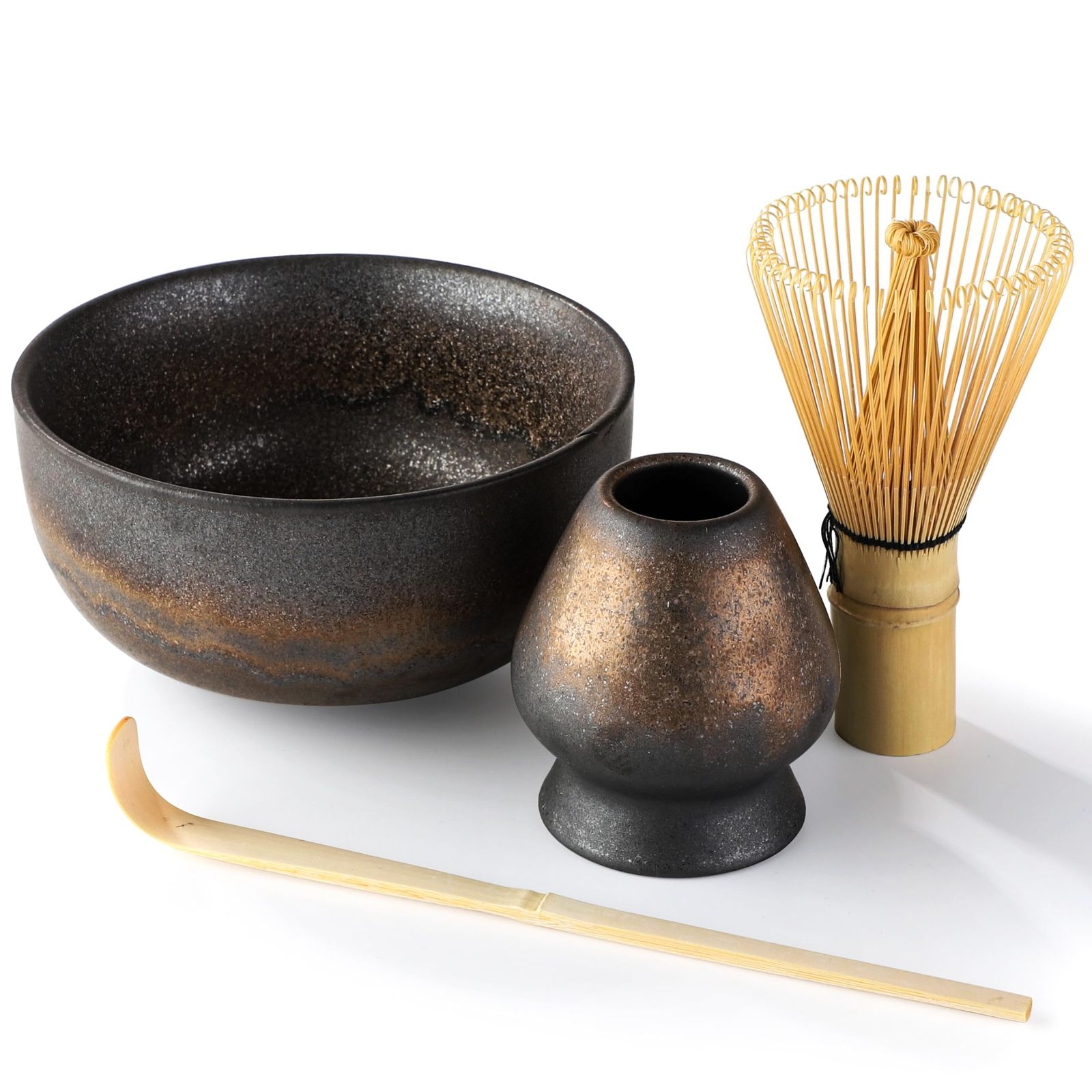 お点前セット 茶道具 抹茶道具 抹茶茶道 茶碗 茶筅立て 茶筅(百本立) 茶杓 碗形茶碗セット 1