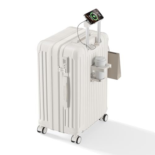 [SupTrip] スーツケース 機内持ち込み キャリーケース 拡張機能付き キャリーバッグ ストッパー付き カップホルダー付き USBポート付き 携帯スタンド TSAロック搭載 物掛けフック 大容量 超軽量 静音 ダブルキャスター おしゃれ 旅行 ビジネ 1