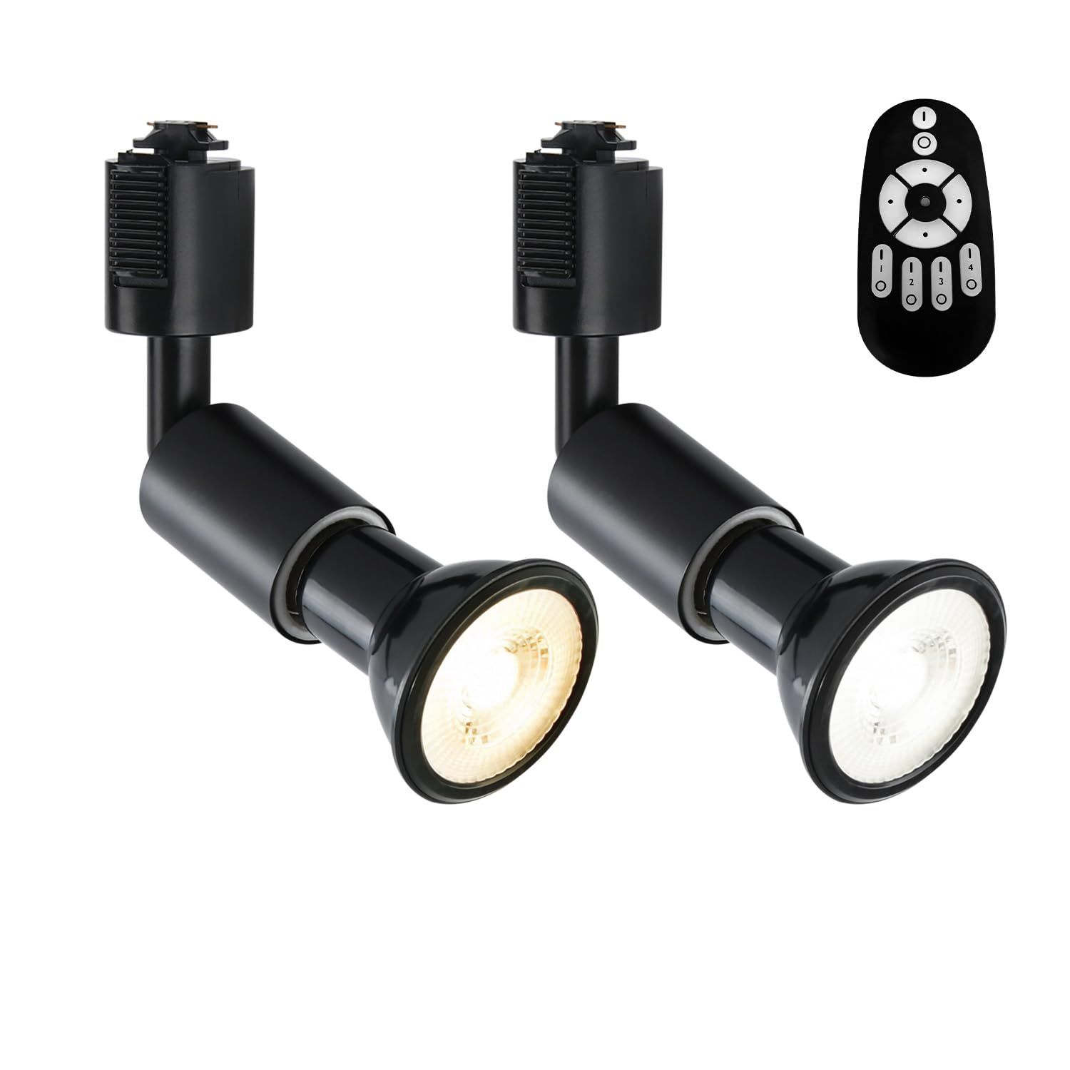 【新品】ダクトレールライト LEDスポットライト E26口金 LED電球付き 調光調色 消費電力6W（40W形相当） リモコン付き 遠隔操作 ビーム電球 ライティングレール 天井照明 角度調節可能 昼光色 昼白色 電球色 常夜灯 ブラック 2 4aaae7f5 6,437円