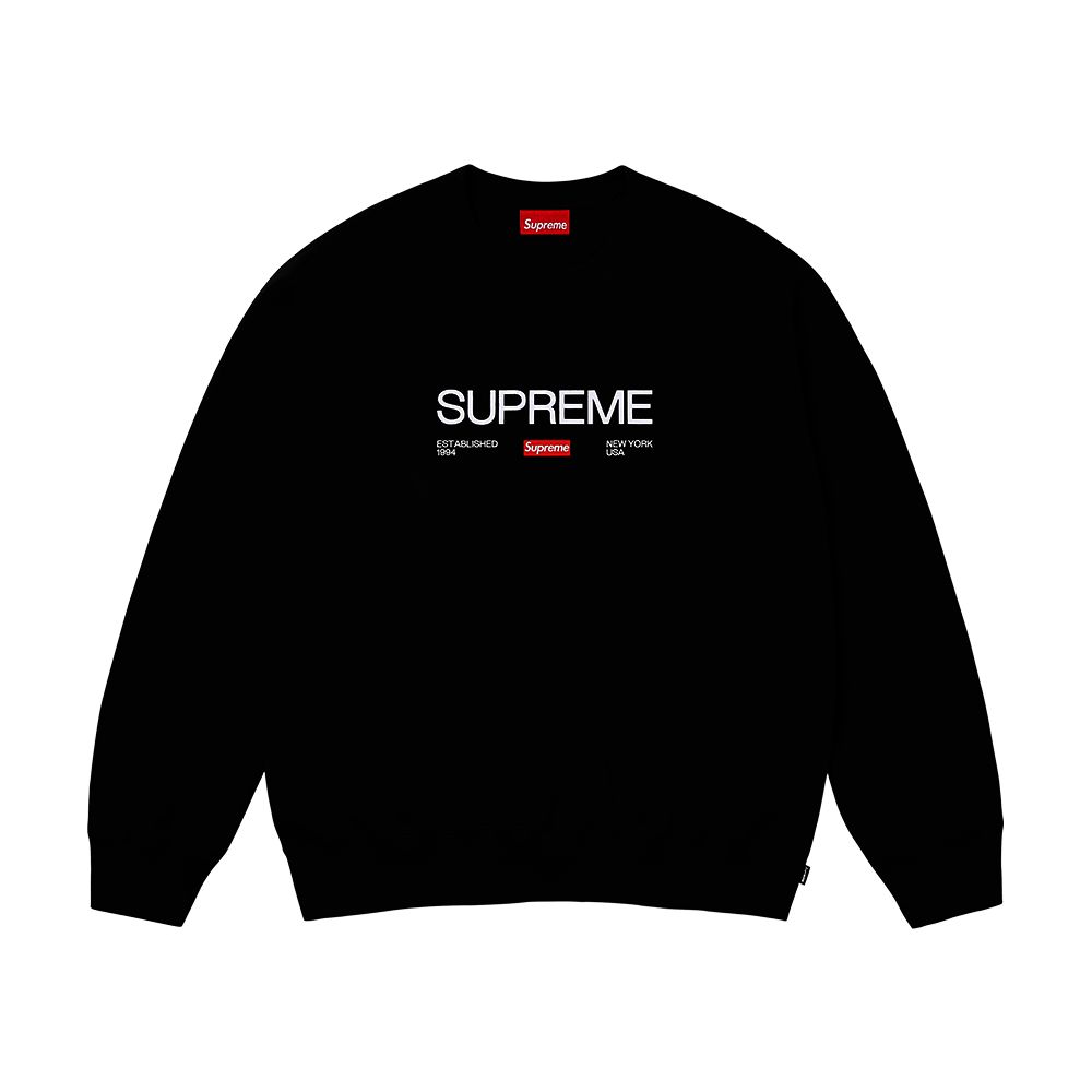 当日(※メルカリshop取引では対象外)配送)L XXL シュプリーム Supreme イースタブ リッシュド クルーネック スウェット ブラック (24SS)
