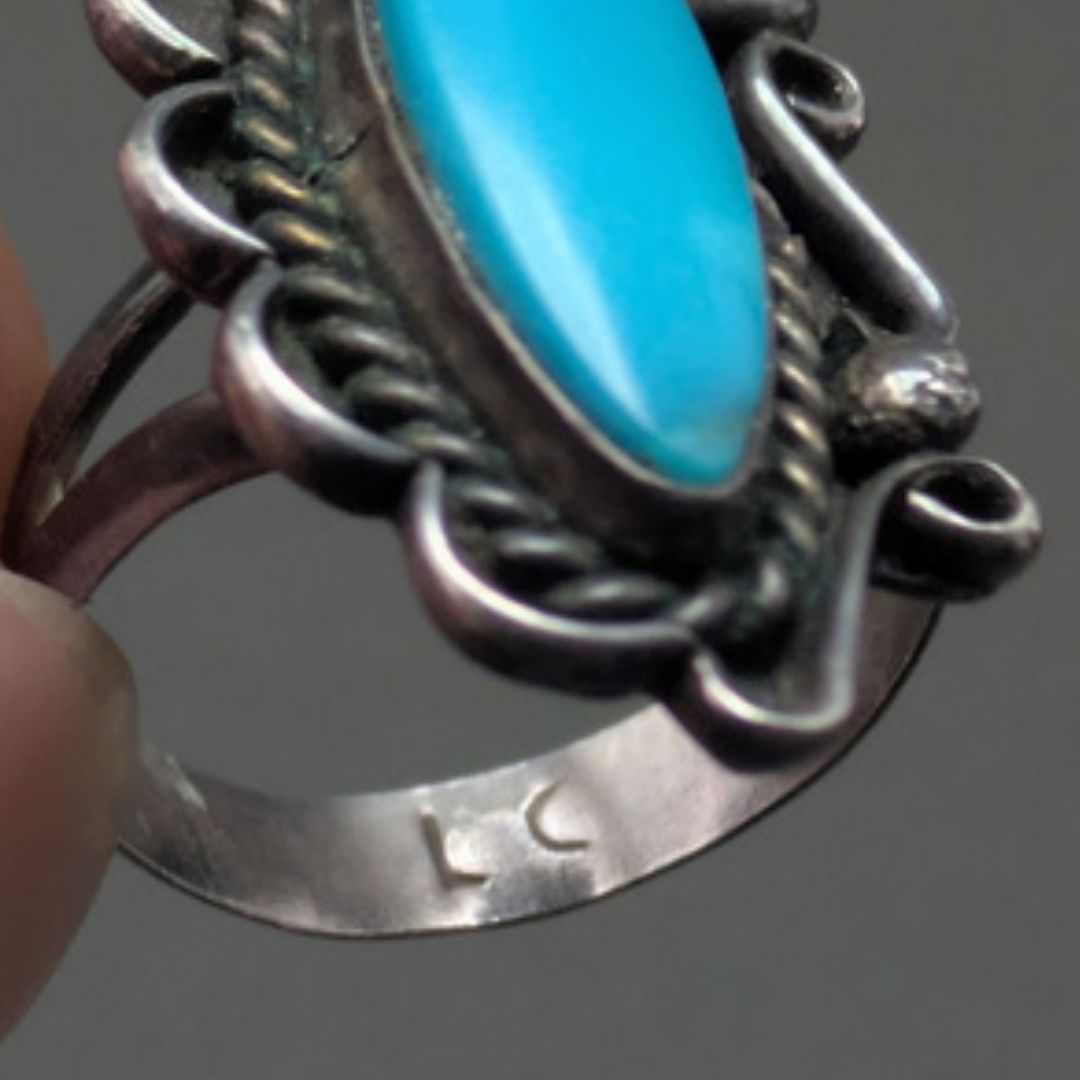 Navajo ナバホ 作家 ホールマーク L.C スターリングシルバー925