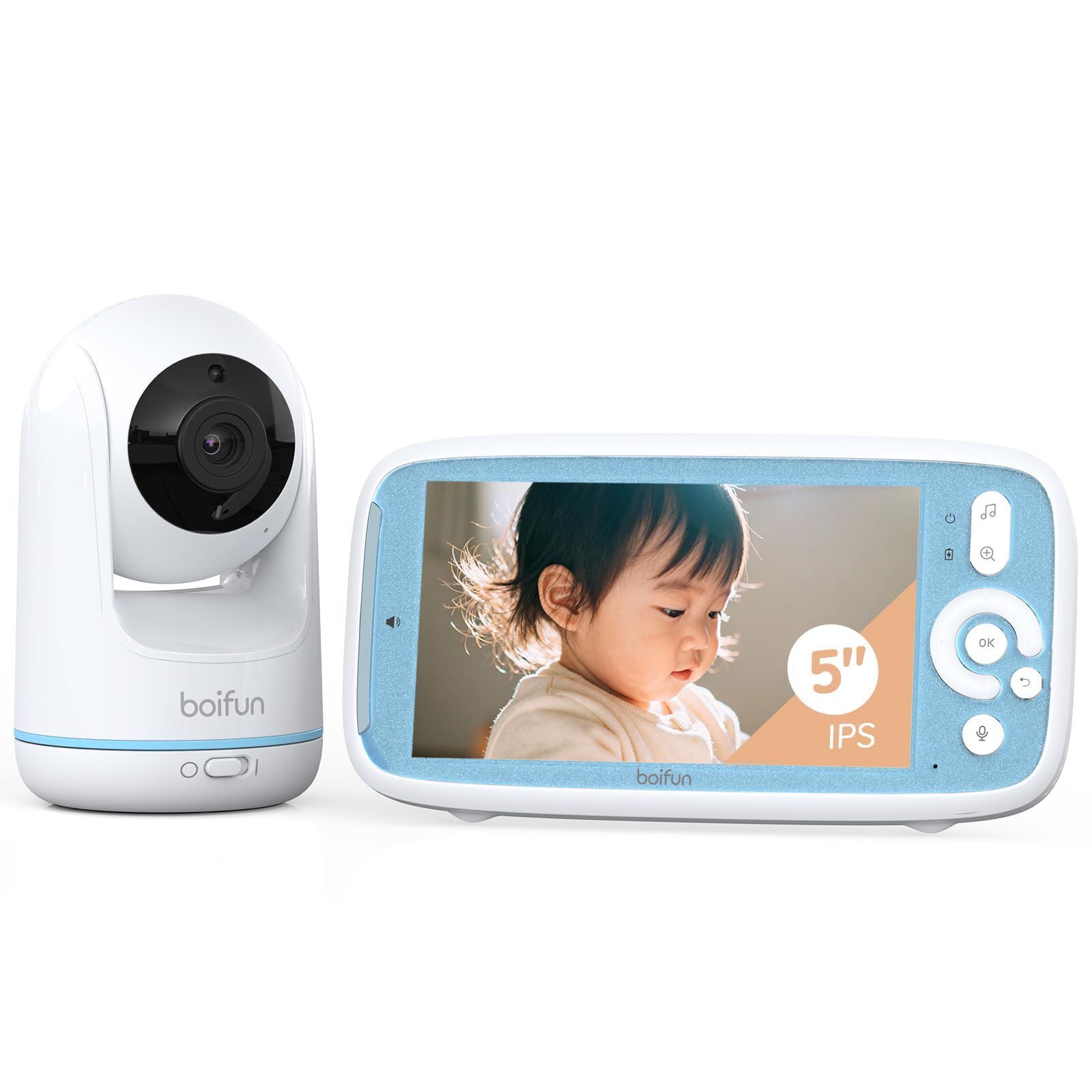 ☆新品☆2026 新登場 BOIFUN ベビーモニター WiFi 不要 5 インチ大画面 1080P 高清 見守りカメラ 暗視 3 倍ズーム 温度検知 双方向通話 子守歌 & タイマー機能 設定不要 長距離受信 ベビールーム専用 出産祝い・プ c72a86f8