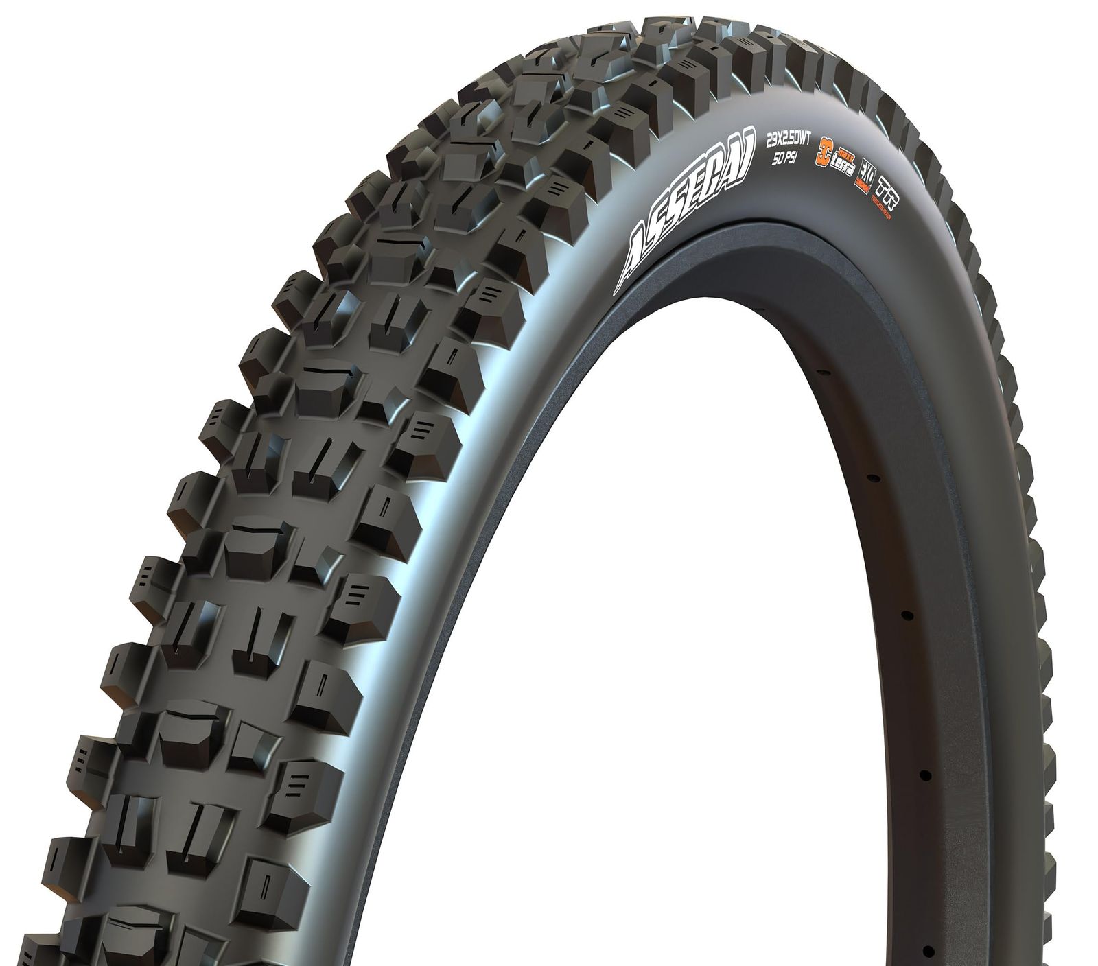 新品 Maxxis Assegaiタイヤ: 29?x 2.50、折りたたみ、60tpi、3?C MAXXGRIP、Tubeless Ready Wide Trail、ブラック
