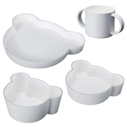 新品 tak KIDS DISH ギフトボックス ベア グレー/タック キッズディッシュ 食洗機対応 子供用食器セット ４点 日本製 割れない 電子レンジ (グレー)