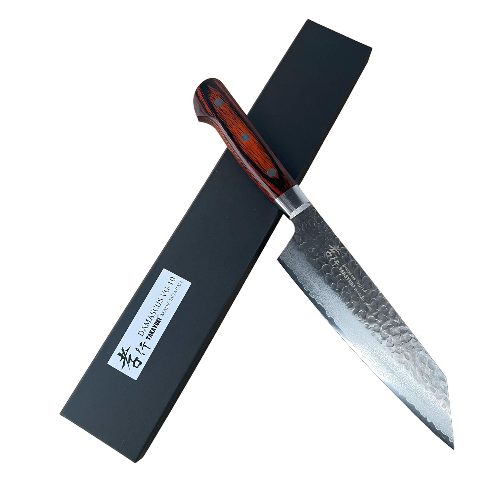 新品 堺孝行 槌目ダマスカス VG10割込み 33層 剣型三徳 160mm 15,584円