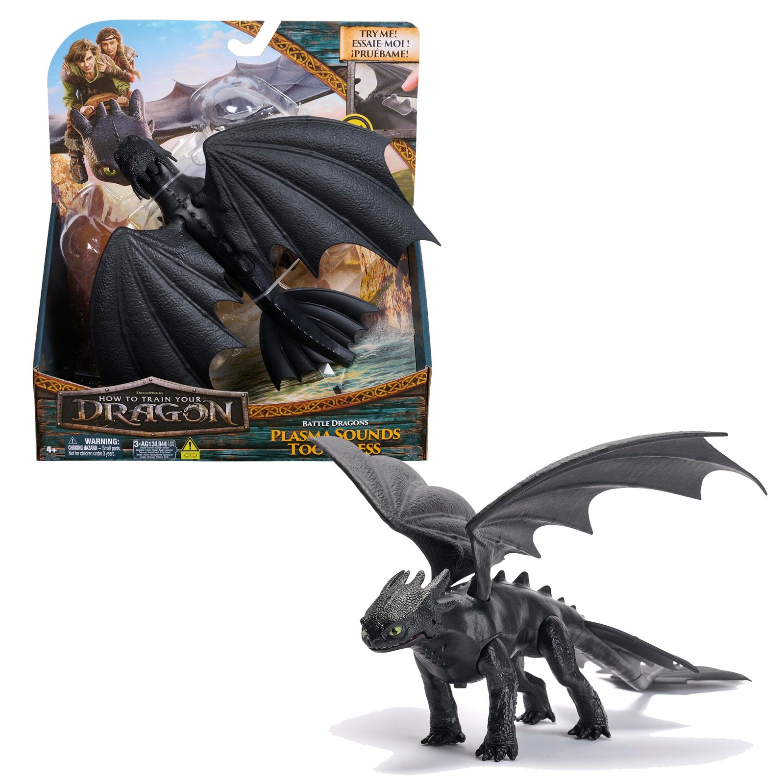 新品 ドリームワークス ドラゴンズ バトルドラゴン プラズマサウンド ナイトフューリー 13インチ アクションフィギュア キッズトイ 男の子 女の子 対象年齢4歳以上
