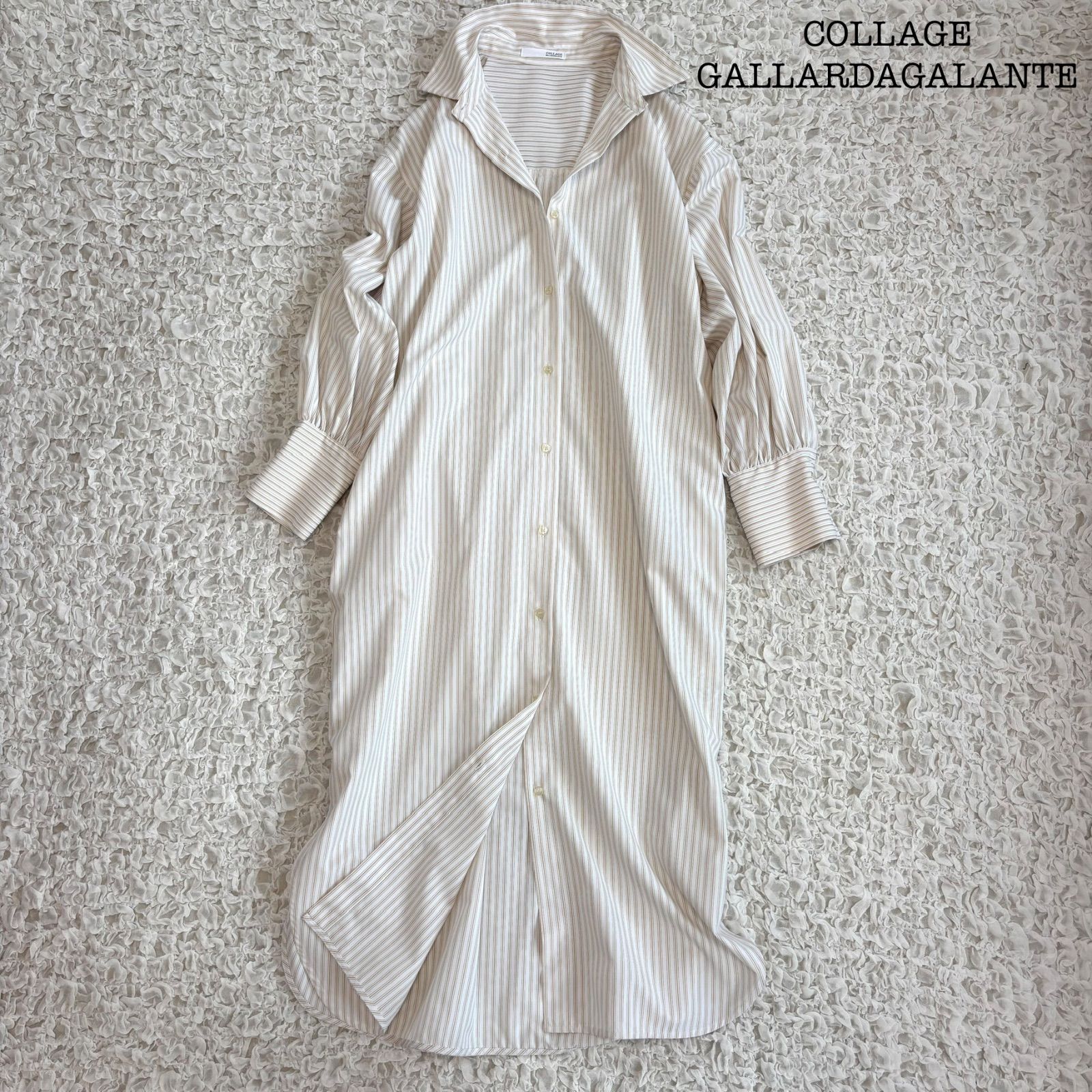 COLLAGE GALLARDAGALANTE ストライプ柄 シャツワンピース 長袖 羽織り 