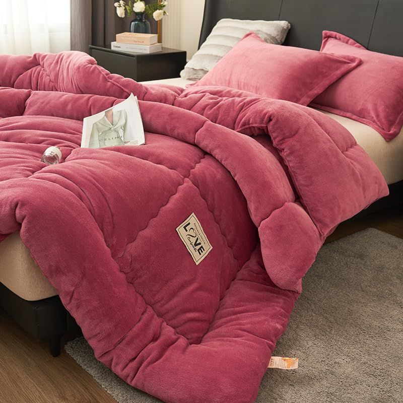 新品 songlibin 掛け布団 シングル150*200cm3kg あったか フランネル 毛布 がいらない 掛ふとん かけふとん 掛布団 布団 寝具 冬用 冬 暖かい ピンク