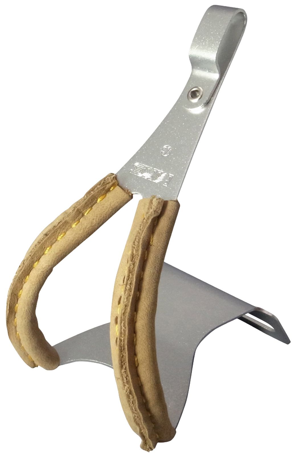 新品 MKS(三ヶ島製作所) 自転車 トウクリップ TOE CLIP ALLOY w/leather(トウクリップアルミ 革付き) サイズ:L