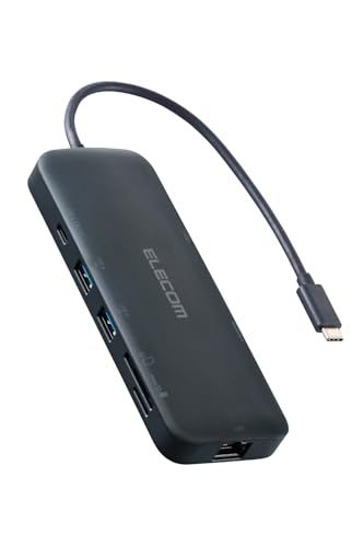 エレコム USB-C ハブ ドッキングステーション 8in1 PD100W HDMI 4K/60Hz対応 USB 10Gbps USB3.2(Gen2) 超高速データ転送 ネイビー DST-W10t 691efdb2