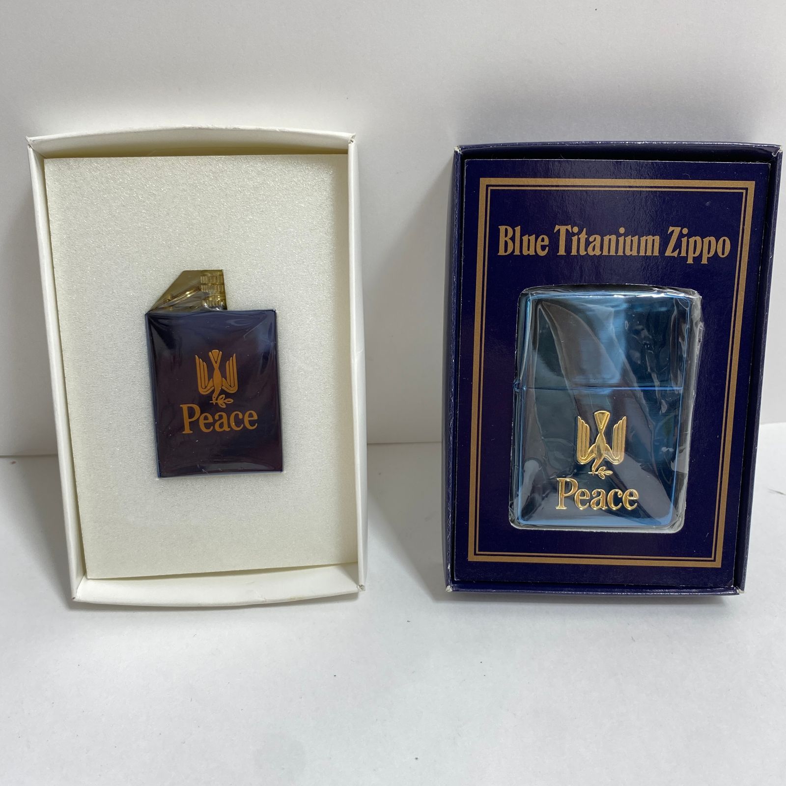 ピース　ZIPPO ブルーチタン　ライターセット 喫煙具 N05231 M