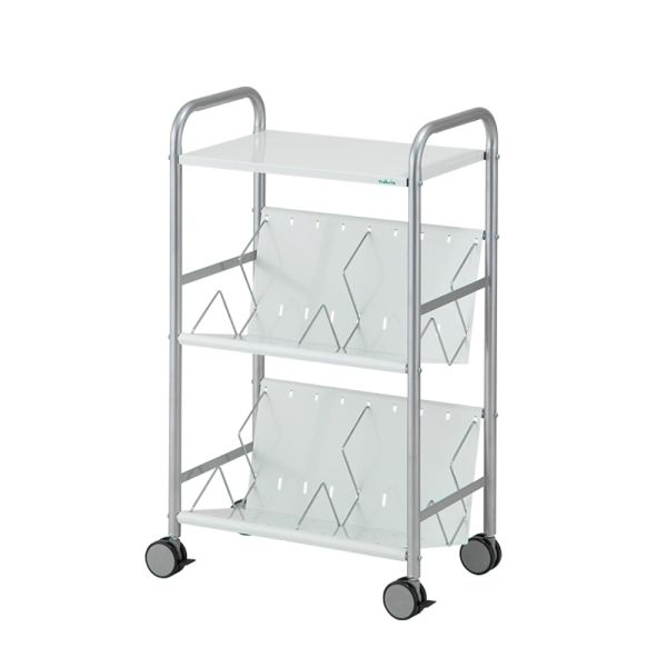 【新品・2営業日で発送】ナビス 筆記台付カルテワゴン 2段タイプ 575×420×950mm