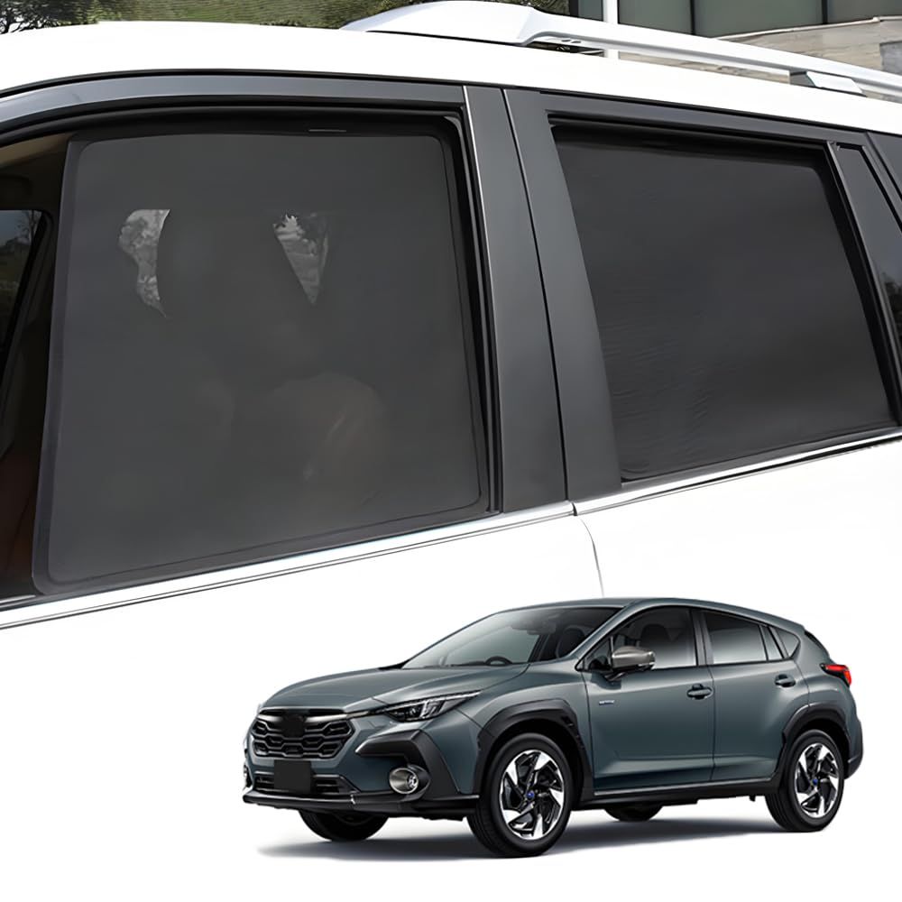 新品 FOR 新型 クロストレック CROSSTREK GU系 (2024年~) カスタムパーツの車の窓用サンシェードネットカーテン サイドガラスサンシェード ウィンドウバイザーサンシェード マグネットメッシュカーテン 断熱 日焼け防止視界を遮らない 通気性