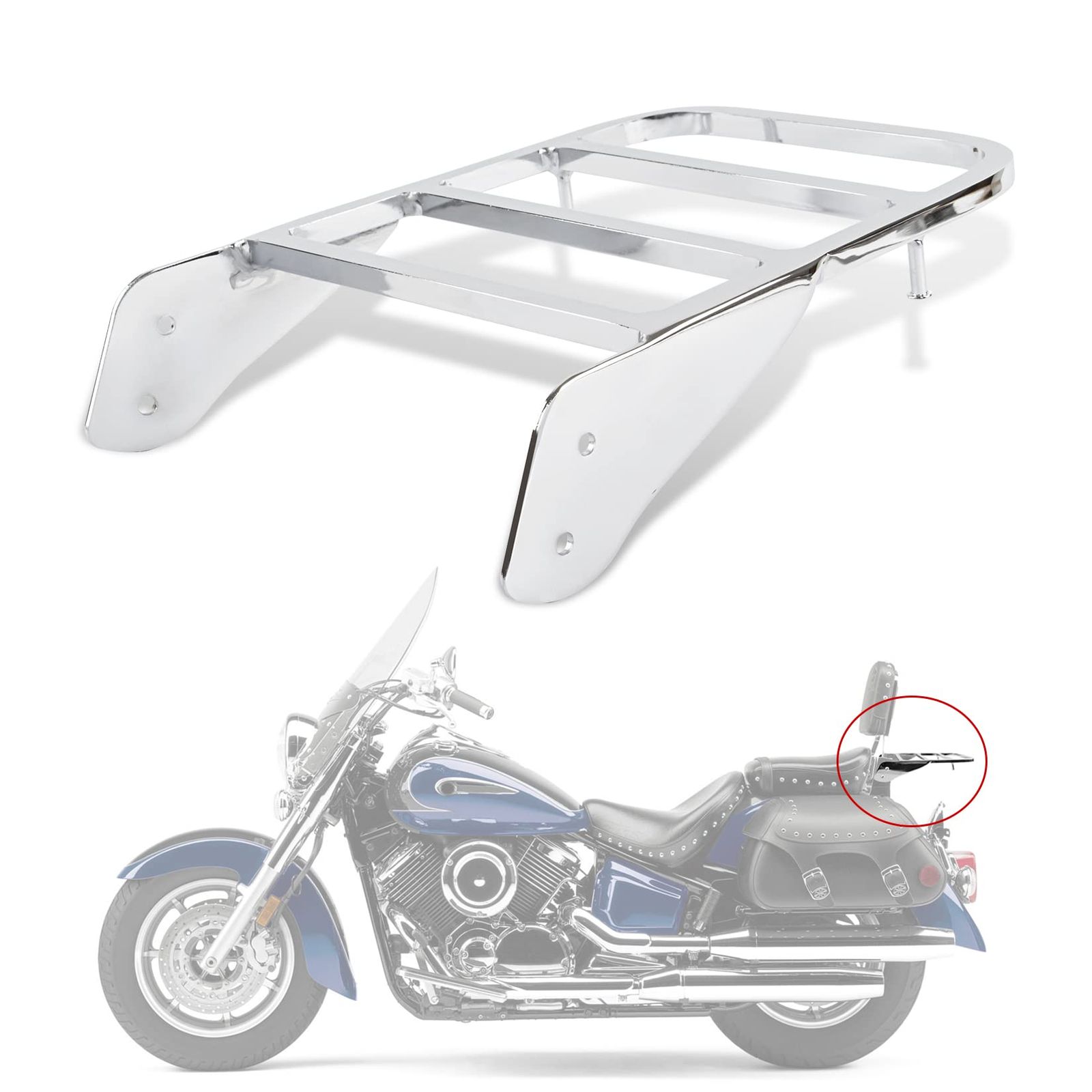 新品 オートバイ リアキャリア ラゲッジラックハーレー スポーツスター Dragstar Custom Classic カスタム クラシック XVS 1100 V-Star 400 650 1100