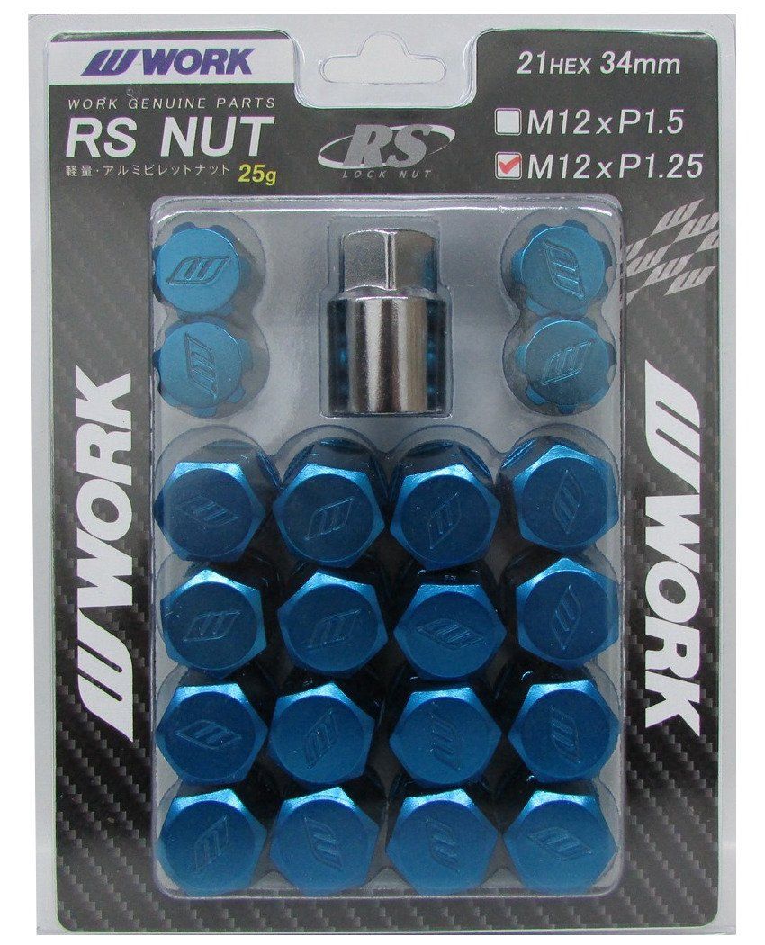 新品 WORK(ワーク) 軽量ロックナットセット RSナット ブルー 21HEX M12