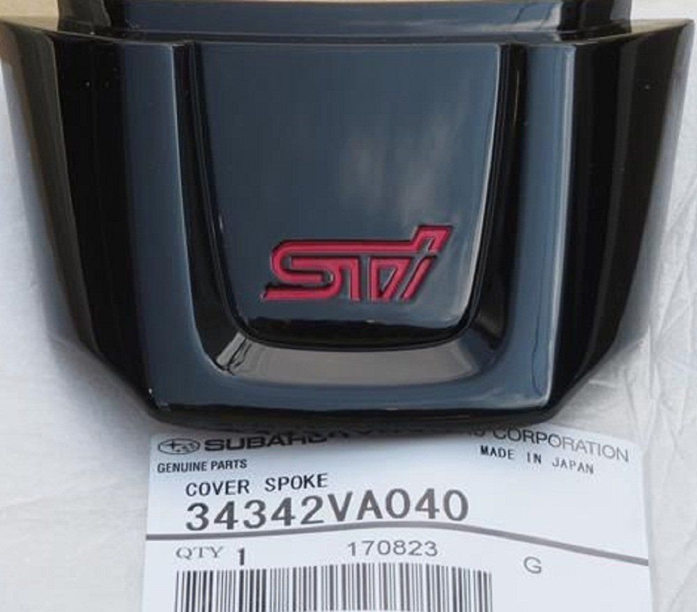 新品 スバル(純正) ステアリングロゴプレート(ブラック)スポークカバー WRX STI (D型)用 純正品番 34342VA040