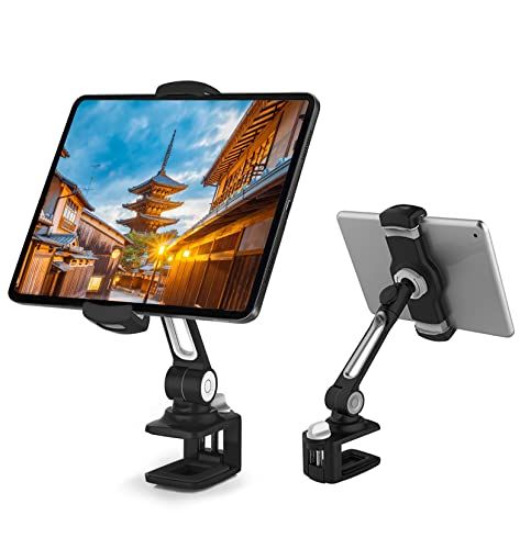 ZenCT タブレットスタンド スマホ&タブレット ホルダー アーム スタンド iPad アーム スタンド 縦置き クリップ式 NS、ipad、iphone、Android、Nintendo Switch対応 4.7-12.9インチ 360度 9eab84f3