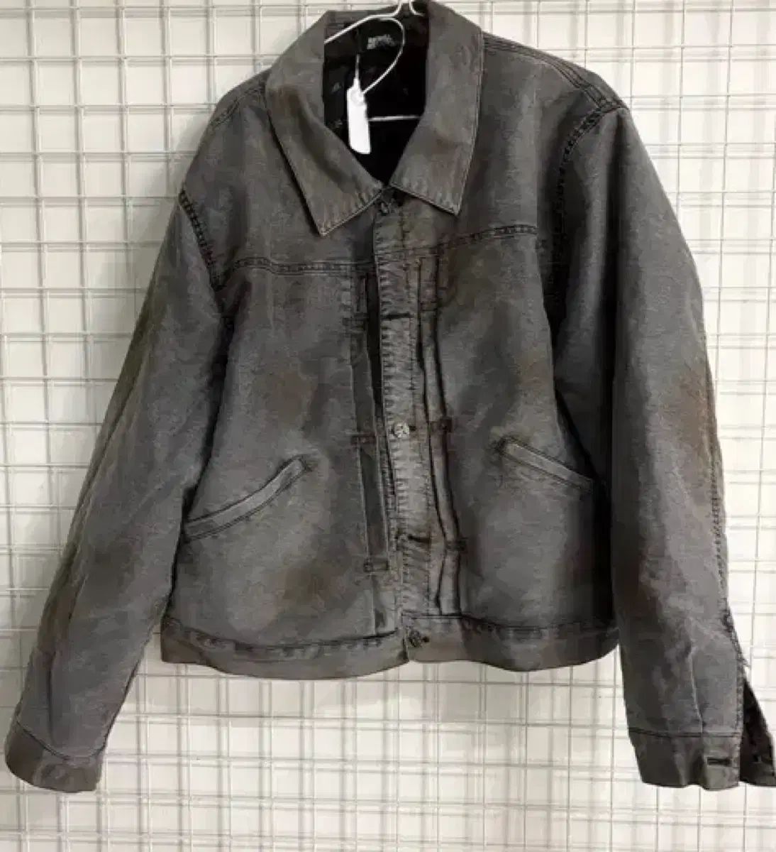 ダークグレー フレンチ モール ファー ジャケット