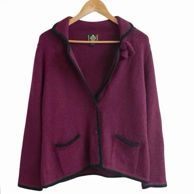 ペルー製 ROYAL ALPACA ロイヤル アルパカ ニット ジャケット レディース M